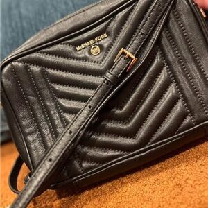Michael Kors Black Quilted Crossbody Bag